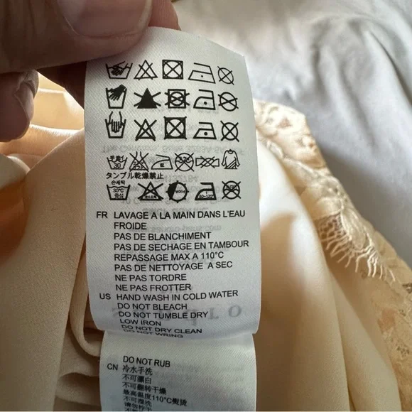 Sandro Peach High Neck Lace Rhinestones Cocktail Mini Dress size 40/ US4 - Picture 14 of 16